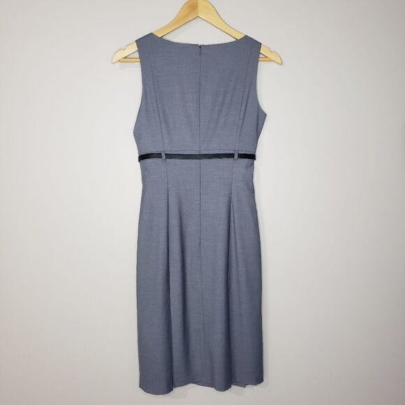 Esprit NWT Size 2 Grey Sleeveless V-neck Belted Lined Dress - Picture 7 of 16
